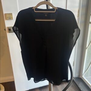 Ann Taylor Black Sheer Blouse